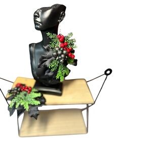 Christmas Fashion Statement Earring. Handmade. Black, Red and Green. New.